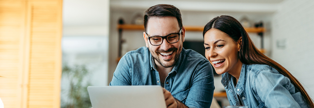 Couple browsing plans